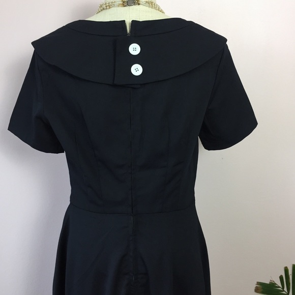 Navy Blue Bettie Page Dress (L-XL) - Picture 5 of 7